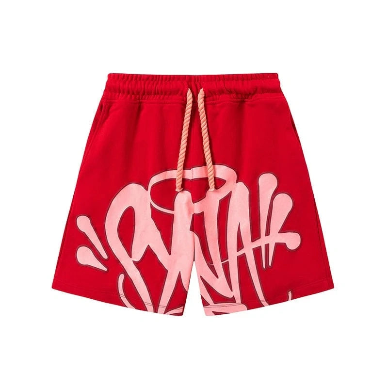 Syna World Red Graffiti Graphic Streetwear Shorts