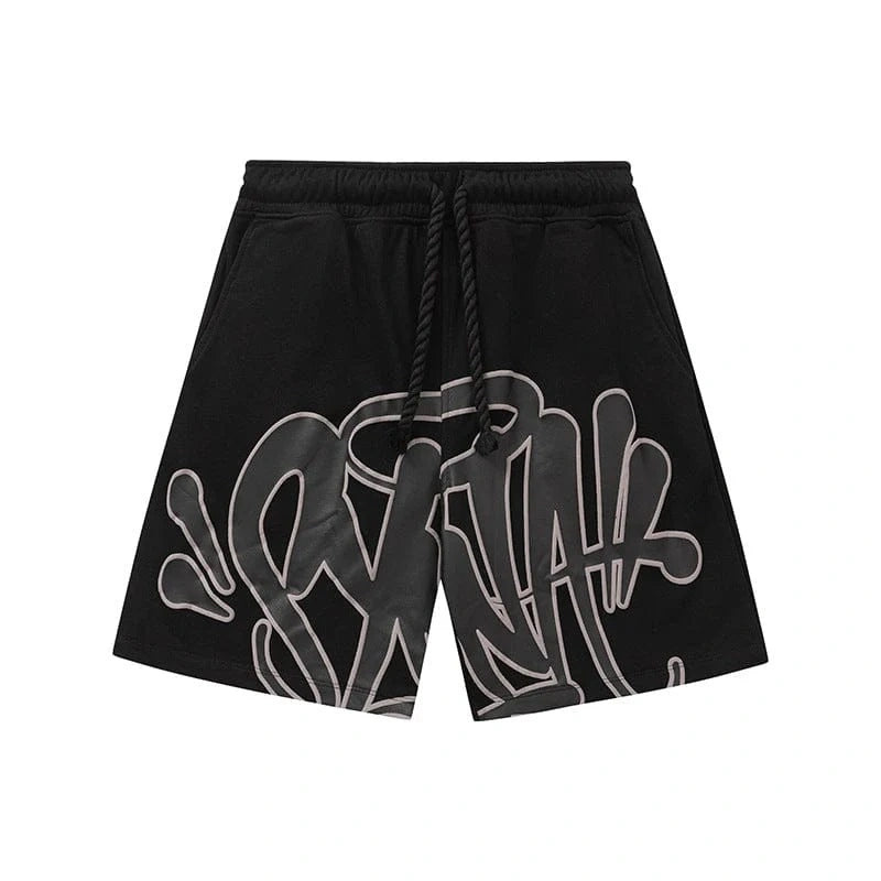 Syna World Black Graffiti Graphic Print Sweat Shorts