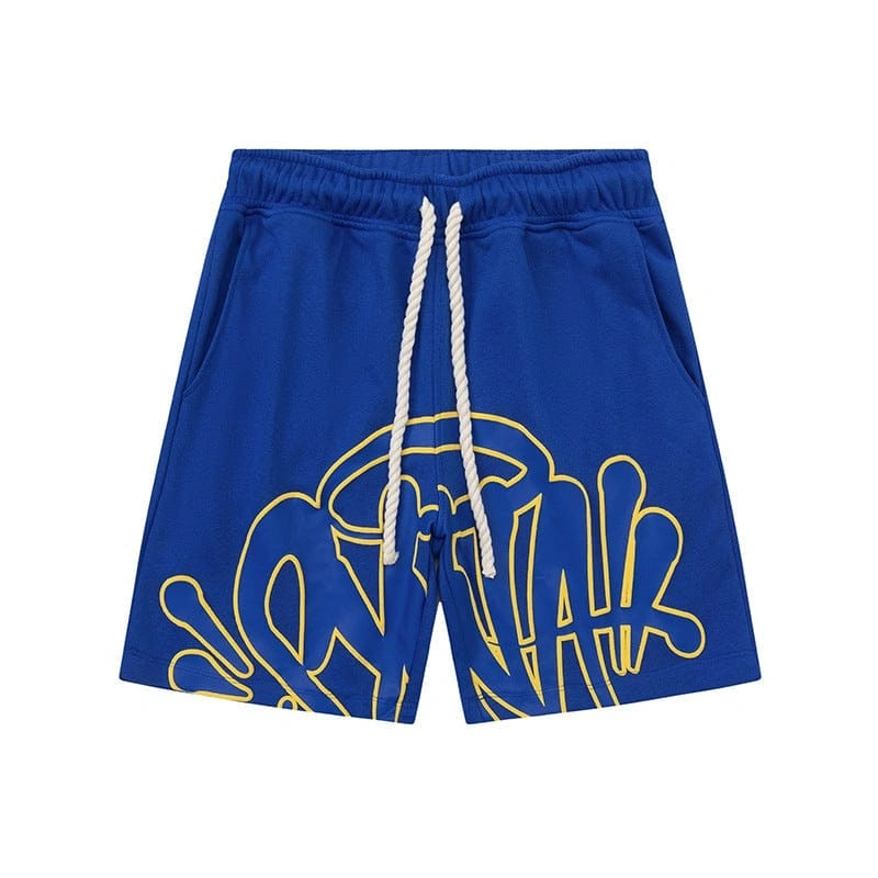 Syna World Blue Graffiti Logo Sweat Shorts Streetwear