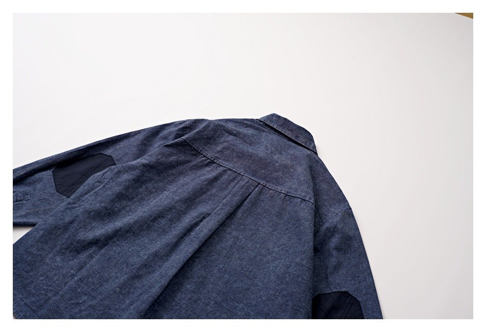 Shop Classic Blue Denim Chambray Shirt on Sale - Men's and Women's Long Sleeve Vintage Style - Seakoff