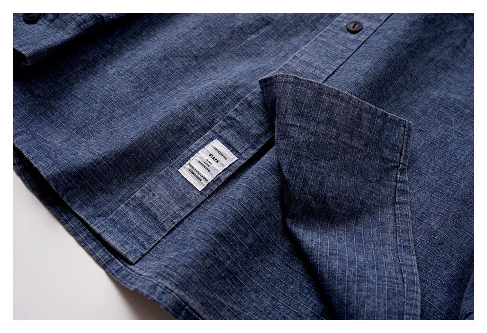 Shop Classic Blue Denim Chambray Shirt on Sale - Men's and Women's Long Sleeve Vintage Style - Seakoff