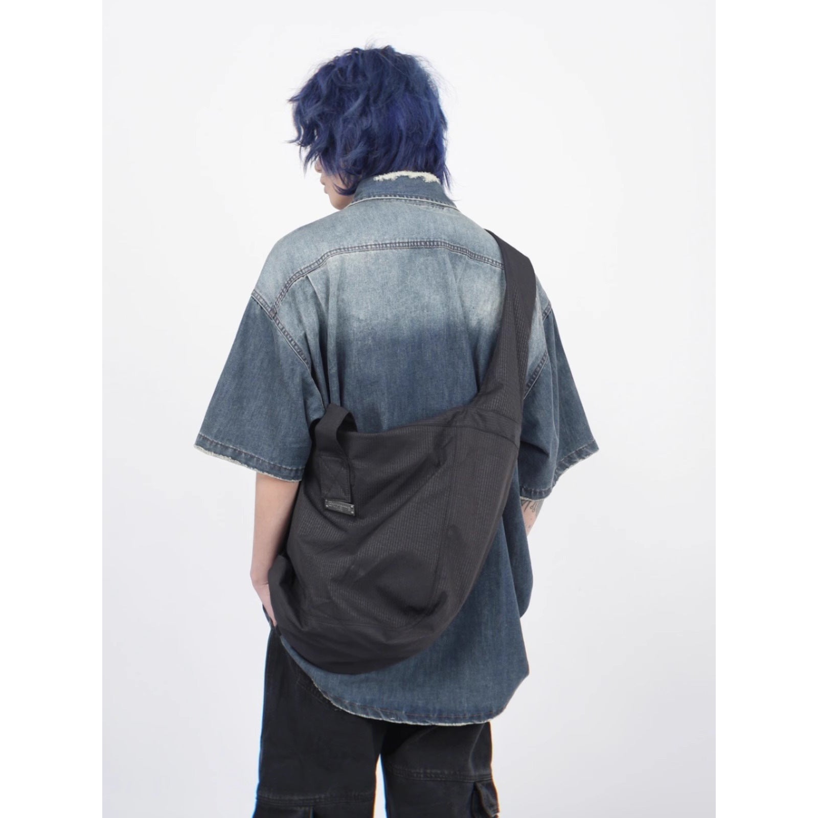 Shop Gradient Denim Chambray Shirt on Sale - Men's and Women's Short Sleeve Casual Style - Seakoff