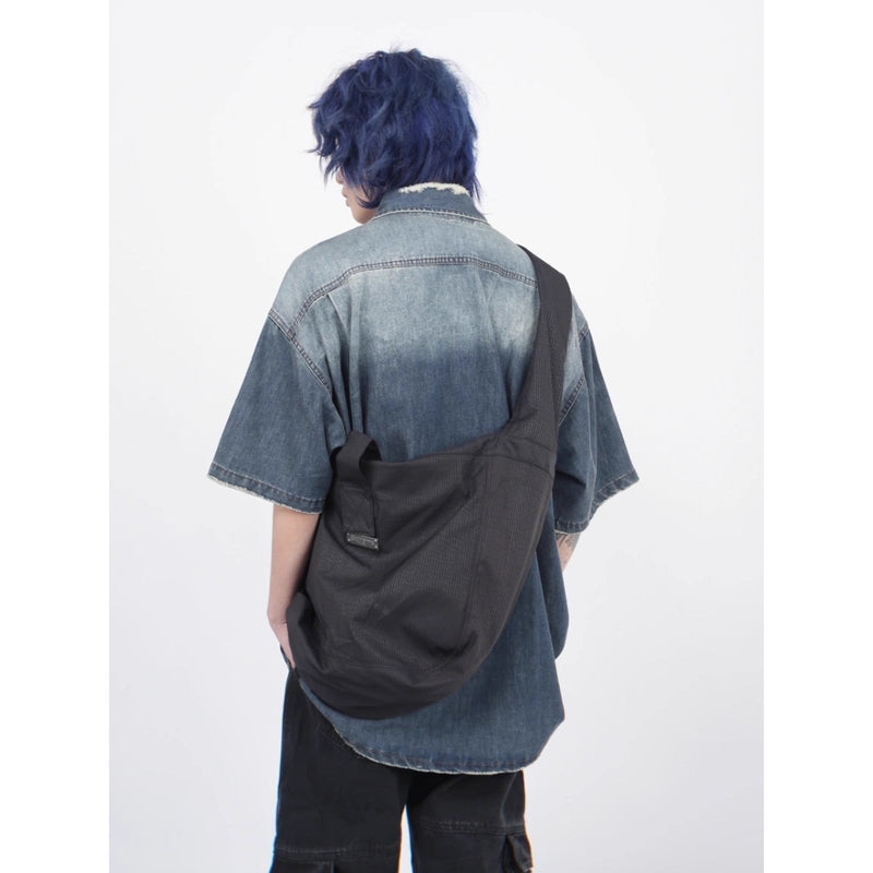 Shop Gradient Denim Chambray Shirt on Sale - Men's and Women's Short Sleeve Casual Style - Seakoff