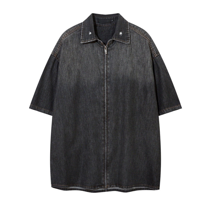 Shop Gradient Denim Chambray Shirt on Sale - Men's and Women's Short Sleeve Casual Style - Seakoff