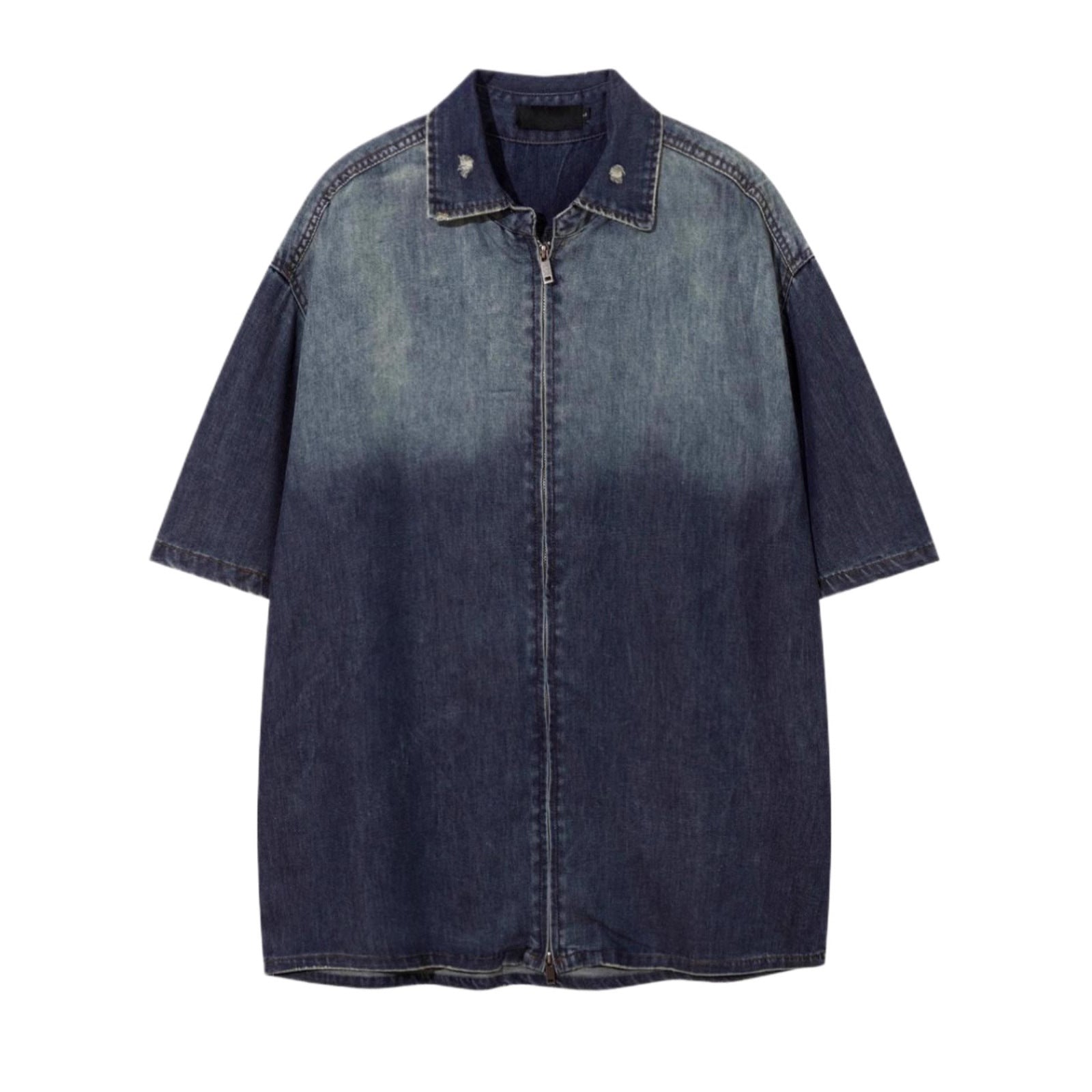 Shop Gradient Denim Chambray Shirt on Sale - Men's and Women's Short Sleeve Casual Style - Seakoff