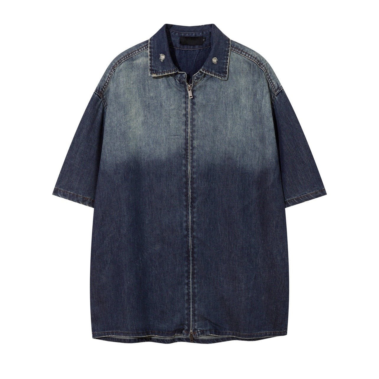 Shop Gradient Denim Chambray Shirt on Sale - Men's and Women's Short Sleeve Casual Style - Seakoff