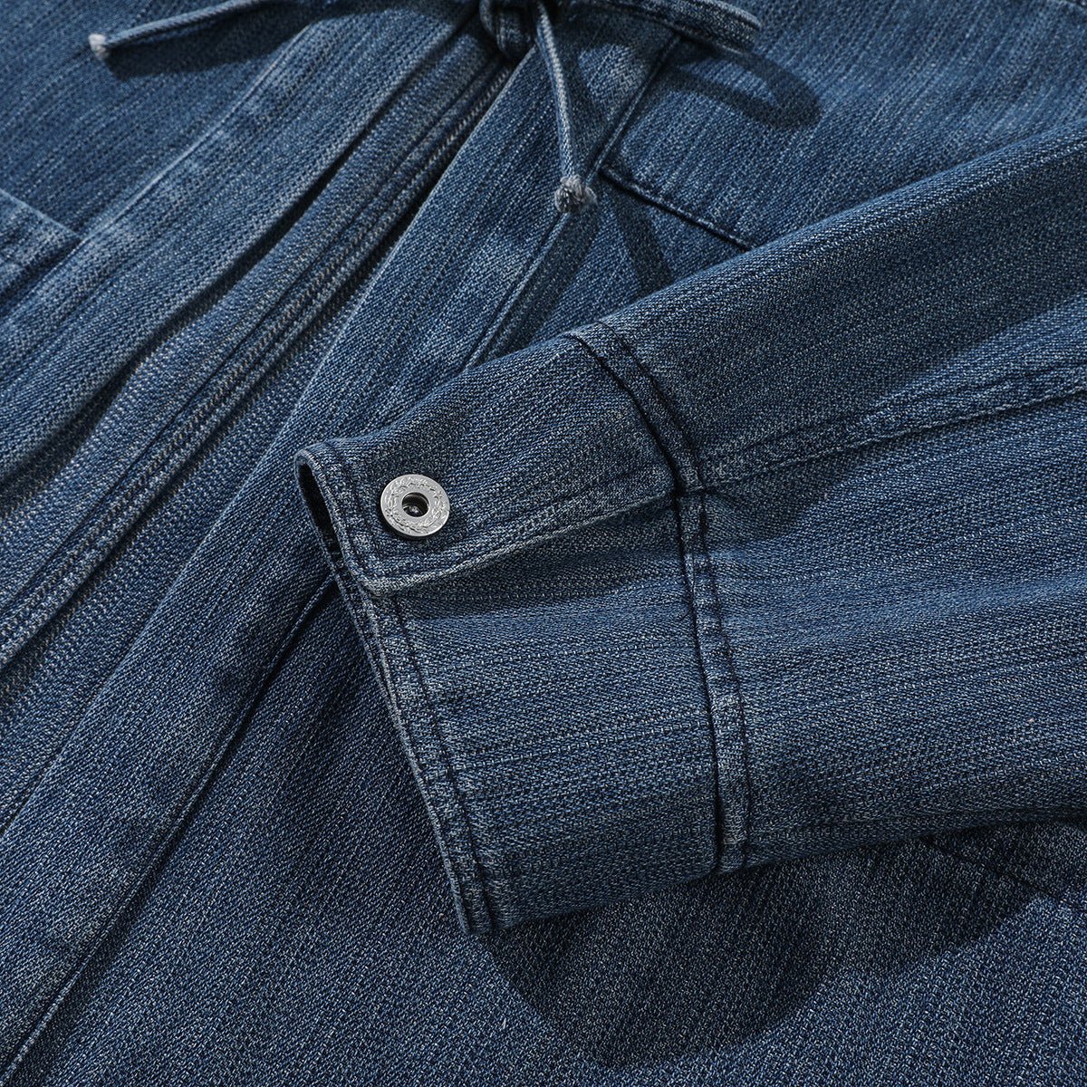 Shop Tie - Front Denim Chambray Jacket on Sale - Men's and Women's Long Sleeve Vintage Style - Seakoff