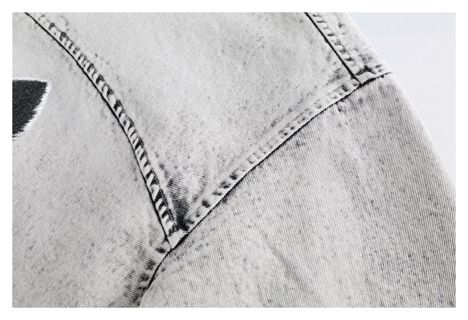 Shop Unique Panda Print Denim Chambray Jacket on Sale - Men's and Women's Long Sleeve Vintage Style - Seakoff