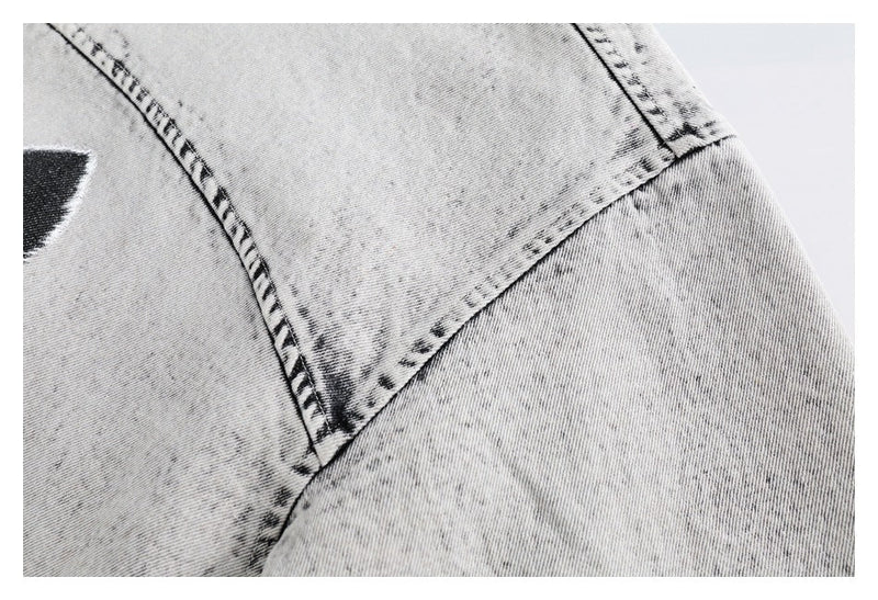 Shop Unique Panda Print Denim Chambray Jacket on Sale - Men's and Women's Long Sleeve Vintage Style - Seakoff