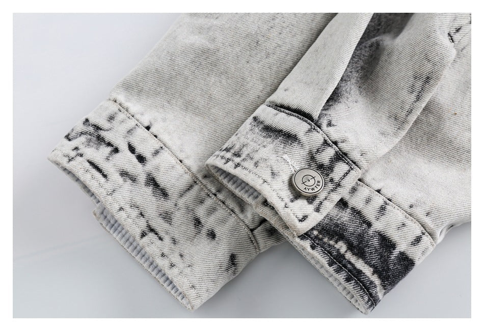 Shop Unique Panda Print Denim Chambray Jacket on Sale - Men's and Women's Long Sleeve Vintage Style - Seakoff