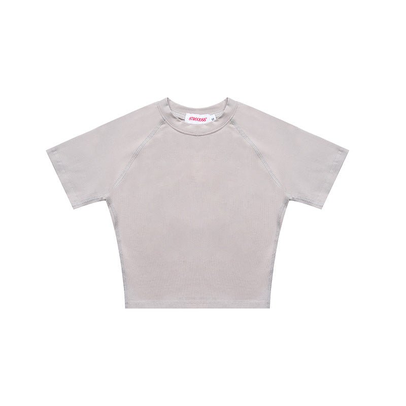 Solid Color Crop Tee - Seakoff