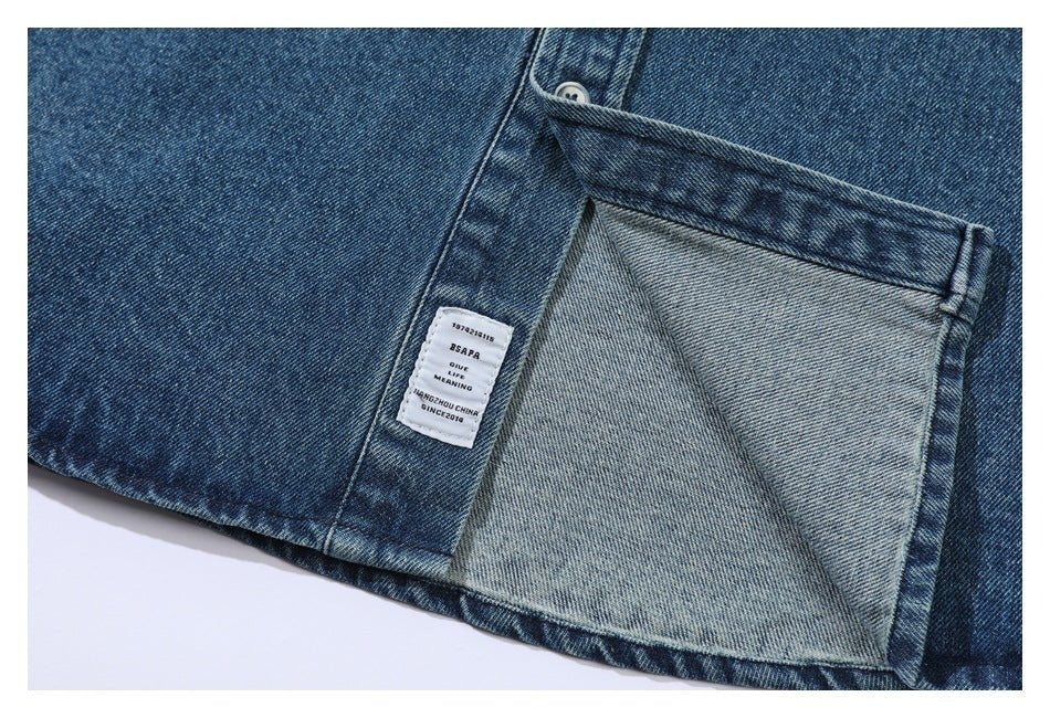 Southwestern Pocket Denim Chambray Shirt on Sale - Men's and Women's Long Sleeve Rustic Style - Seakoff