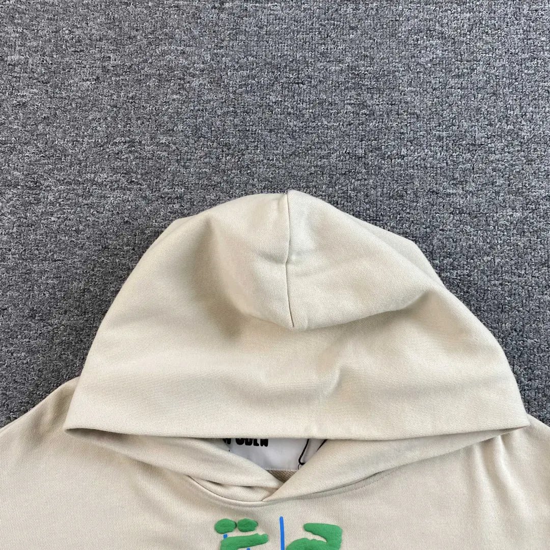 Cream Sp5der Sky Web Hoodie 440GSM – Cream Spider Hoodie Blau Grün Puff Logo