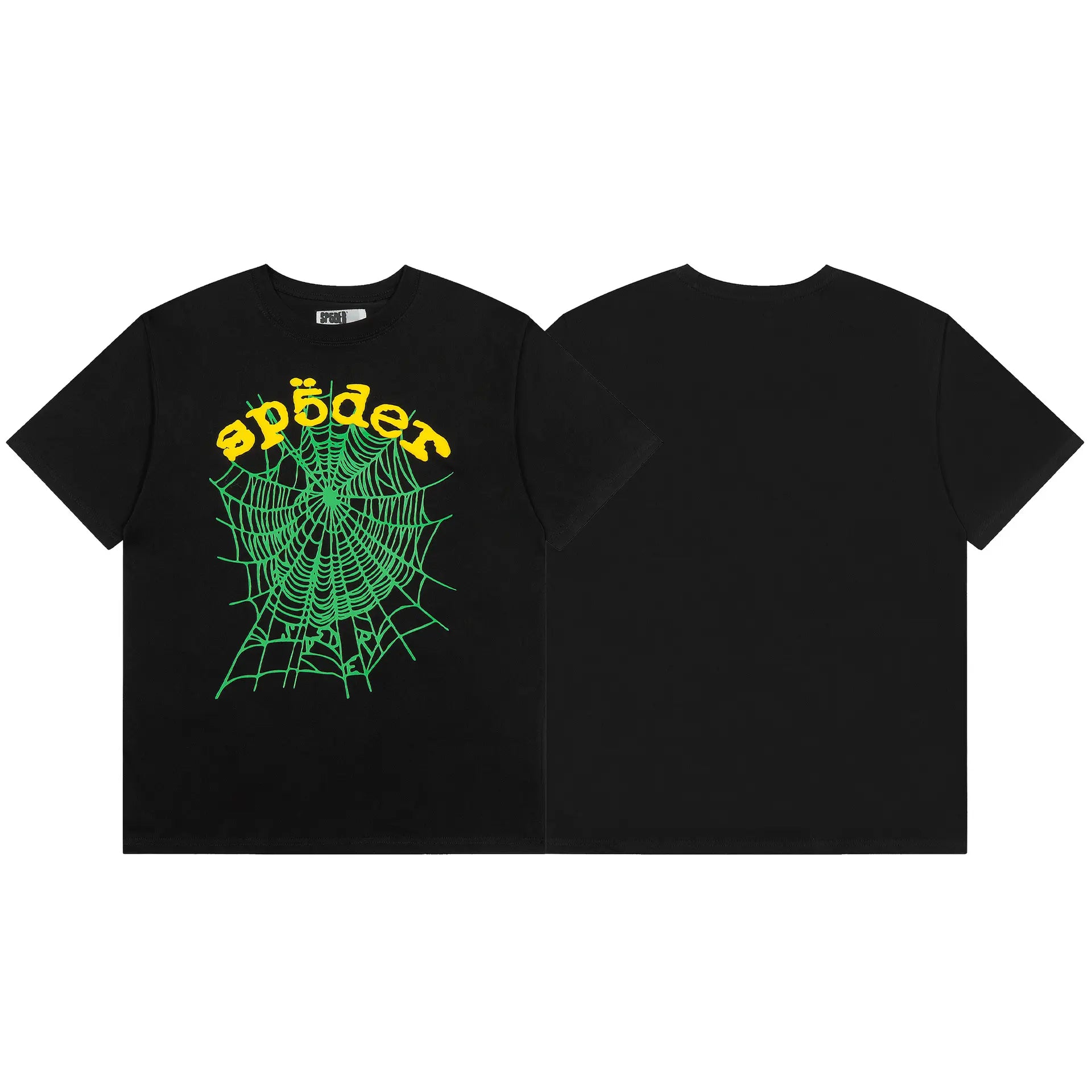 Sp5der Black Spider Web Graphic Cotton T-Shirt
