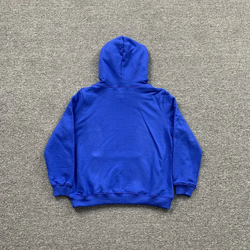 Sp5der „P!nk! Nevermind the Spark“ Hoodie – Königsblau 440GSM Heavyweight Streetwear Pullover
