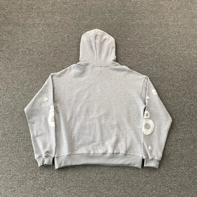 Grey Sp5der I Love Spider Hoodie 440GSM – Grey Spider Hoodie I Heart Web Print