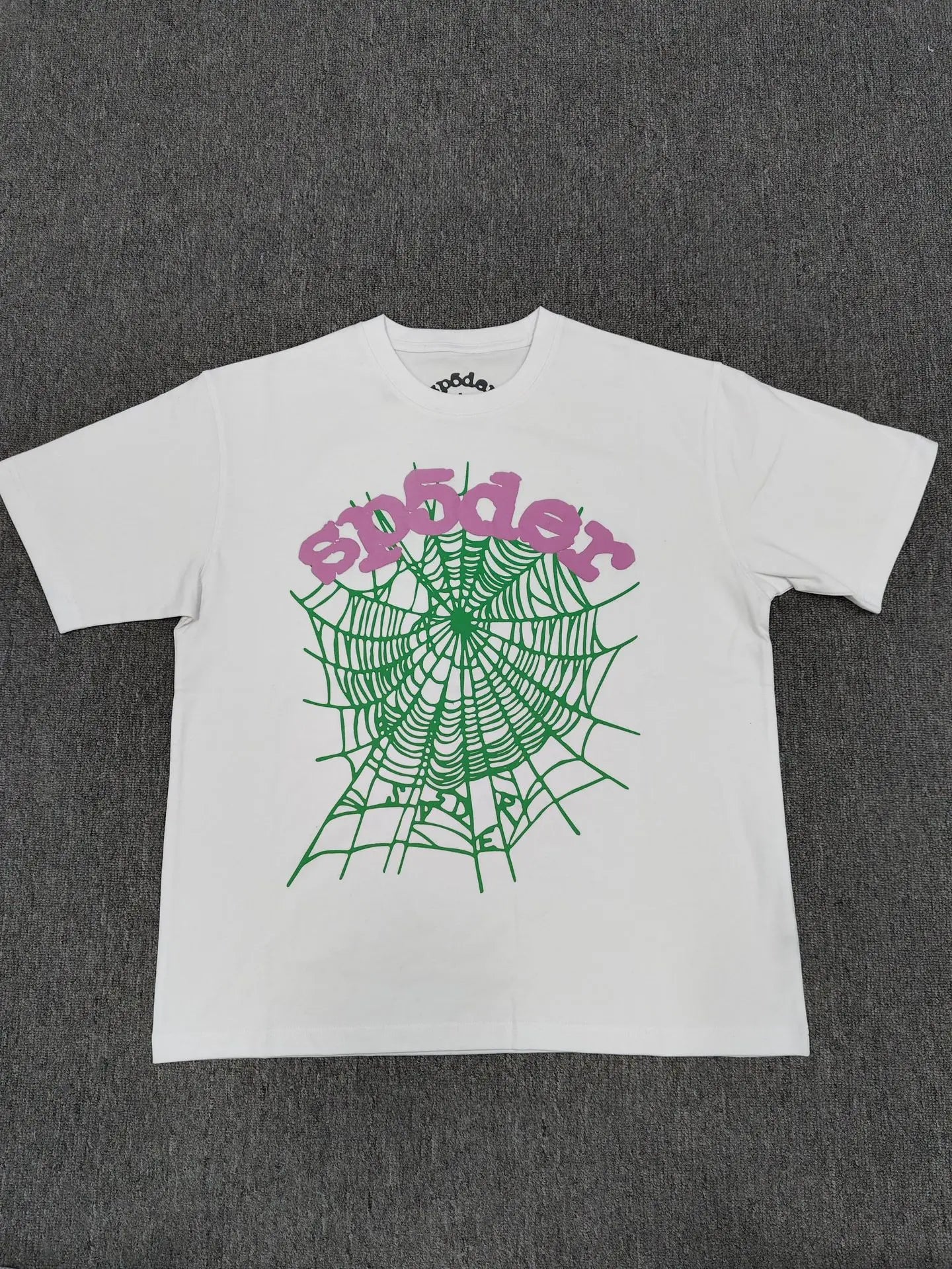 Sp5der White Spider Web Graphic Cotton T-Shirt