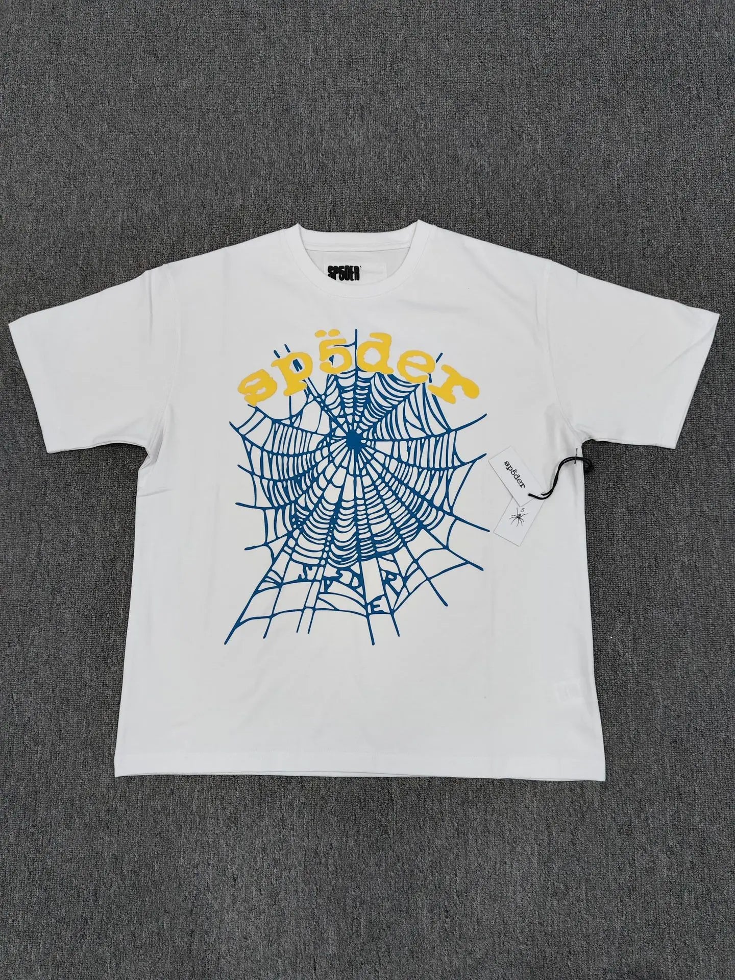 Sp5der White Spider Web Graphic Cotton T-Shirt