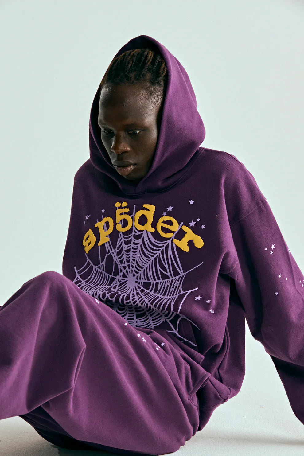 Sp5der Web Hoodie – Deep Purple & Yellow 440GSM Heavyweight Sp5der Web Hoodie – Deep Purple & Yellow 440GSM Heavyweight