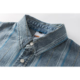 Striped Denim Chambray Shirt on Sale - Men&