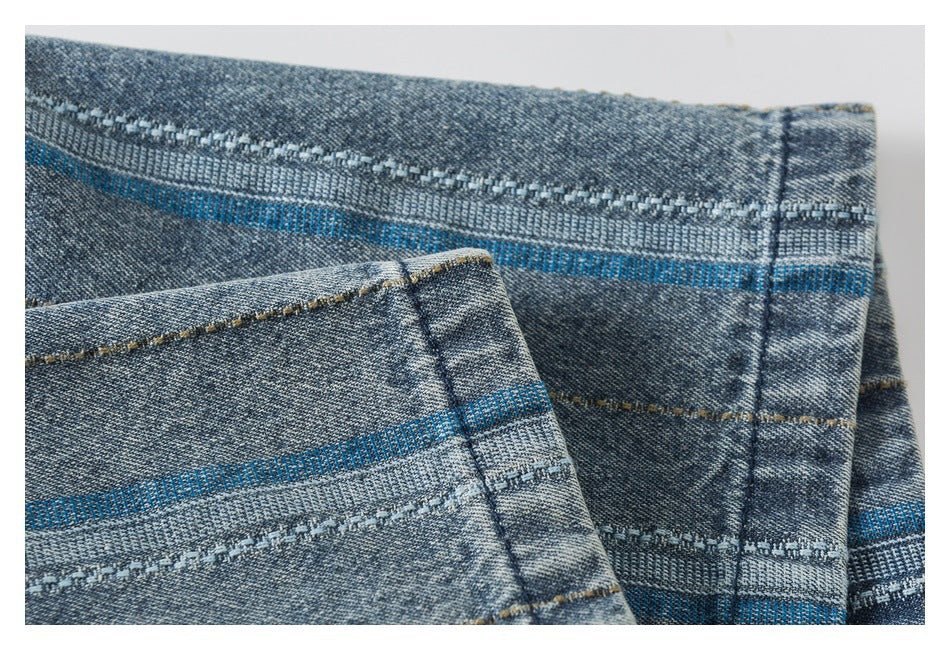 Striped Denim Chambray Shirt on Sale - Men's and Women's Short Sleeve Vintage Style - Seakoff