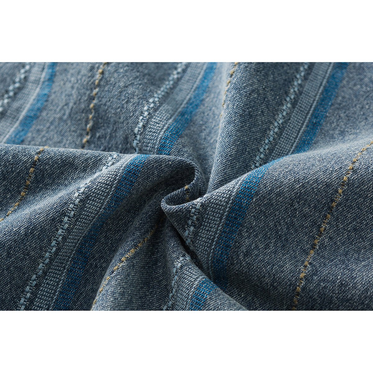 Striped Denim Chambray Shirt on Sale - Men's and Women's Short Sleeve Vintage Style - Seakoff