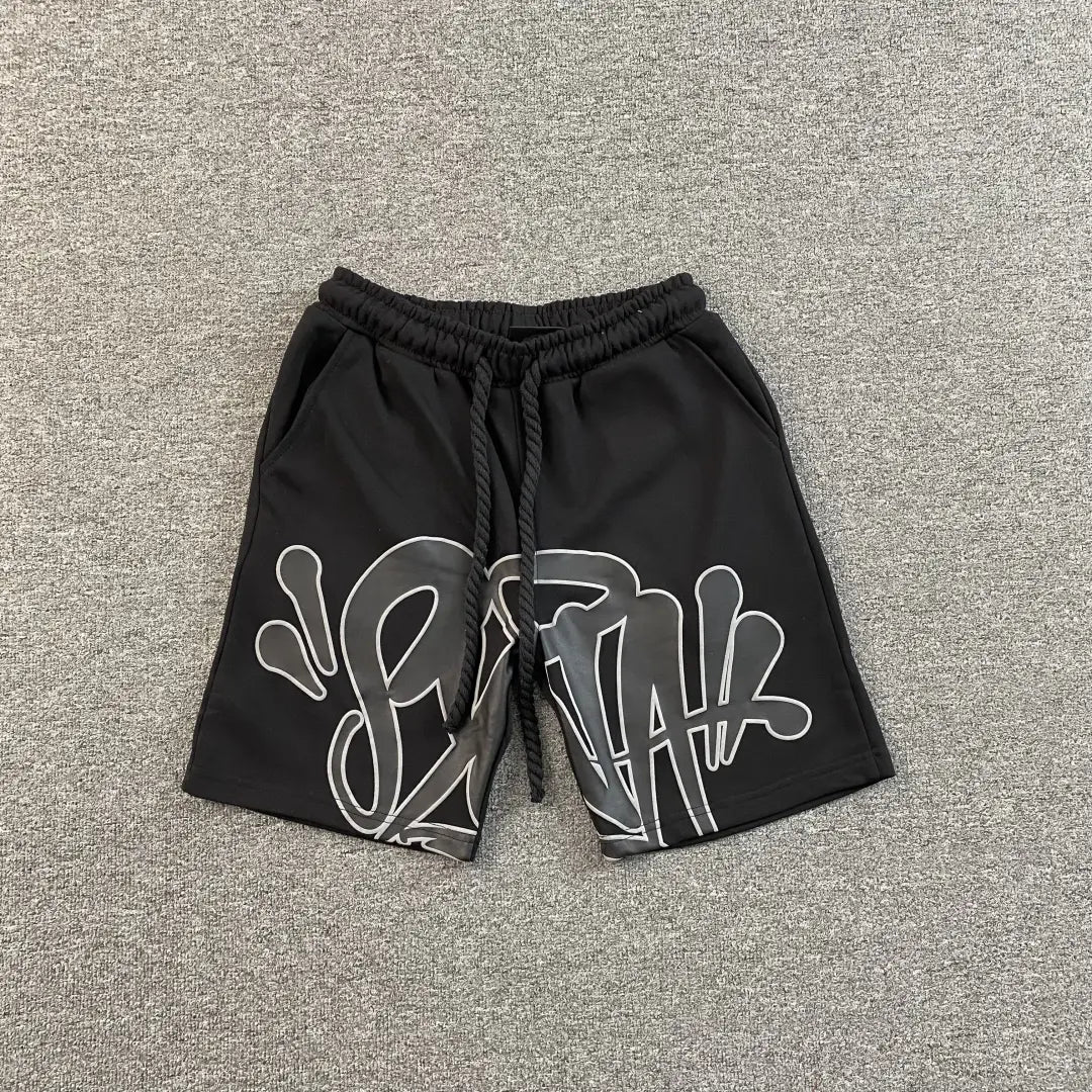Syna World Black Graffiti Graphic Print Sweat Shorts