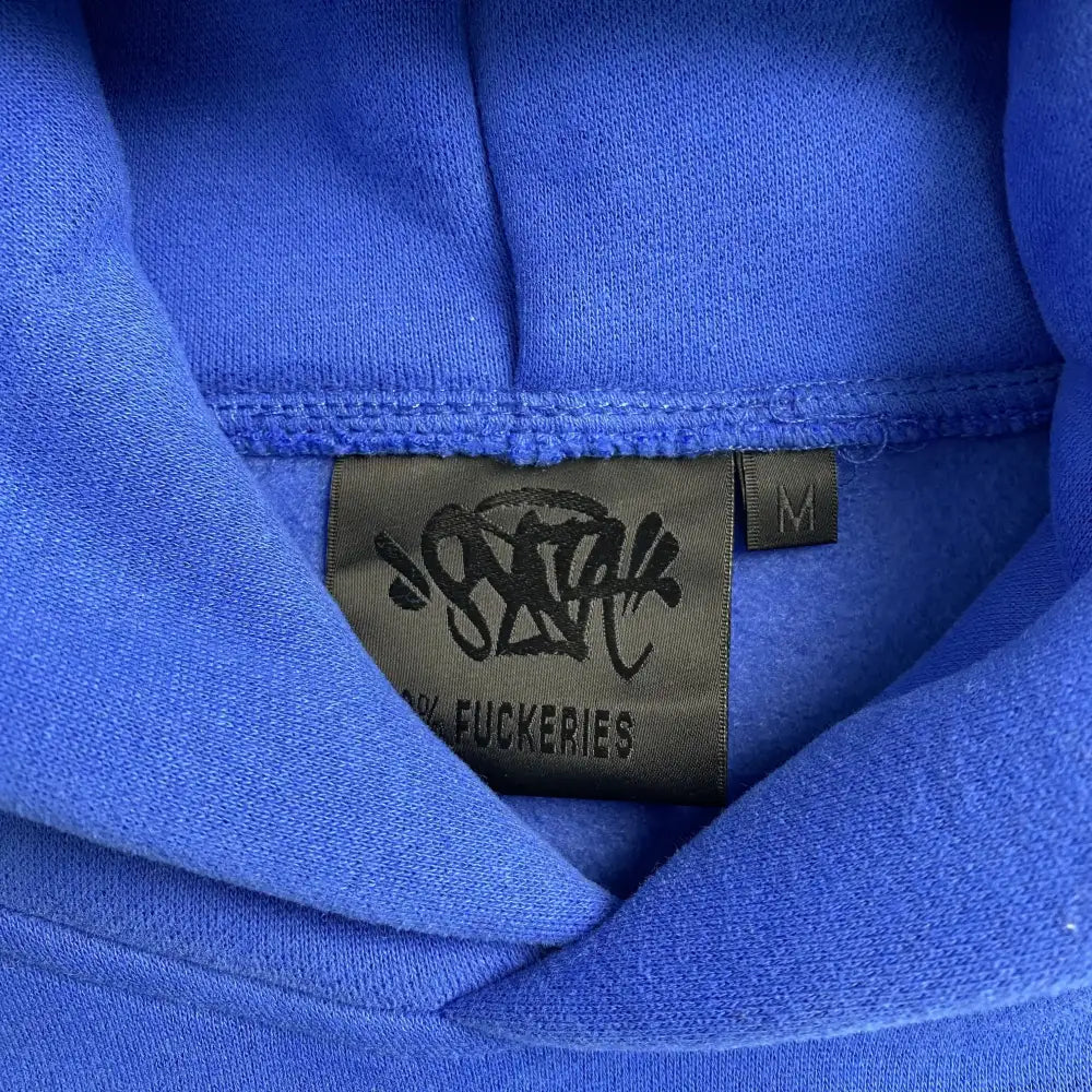 Syna World Blue Graffiti Letter Print Hoodie