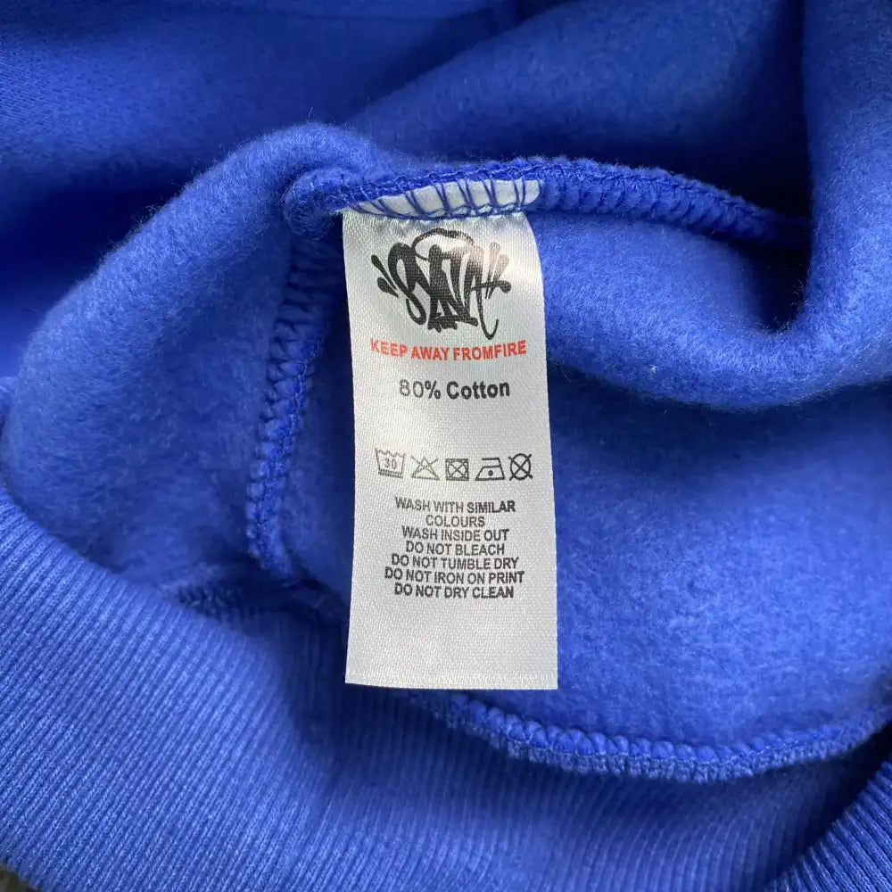 Syna World Blue Graffiti Letter Print Hoodie