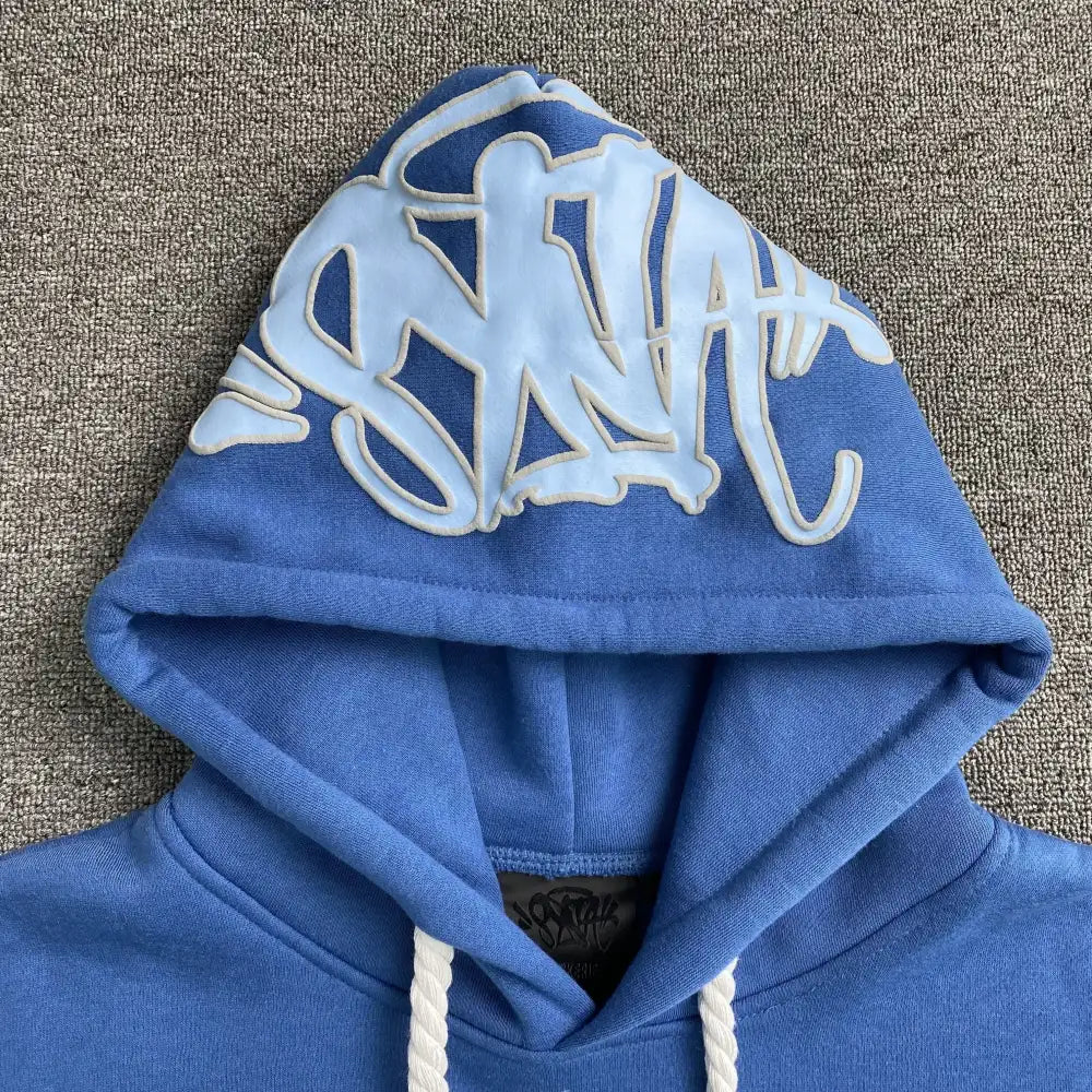 Syna World Blue Letter Print Hoodie