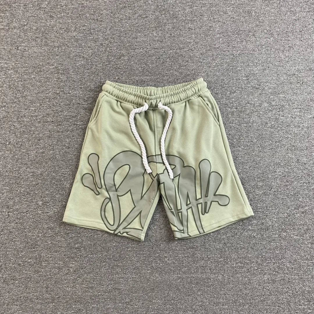 Syna World Graffiti Graphic Olive Green Shorts – Seakoff
