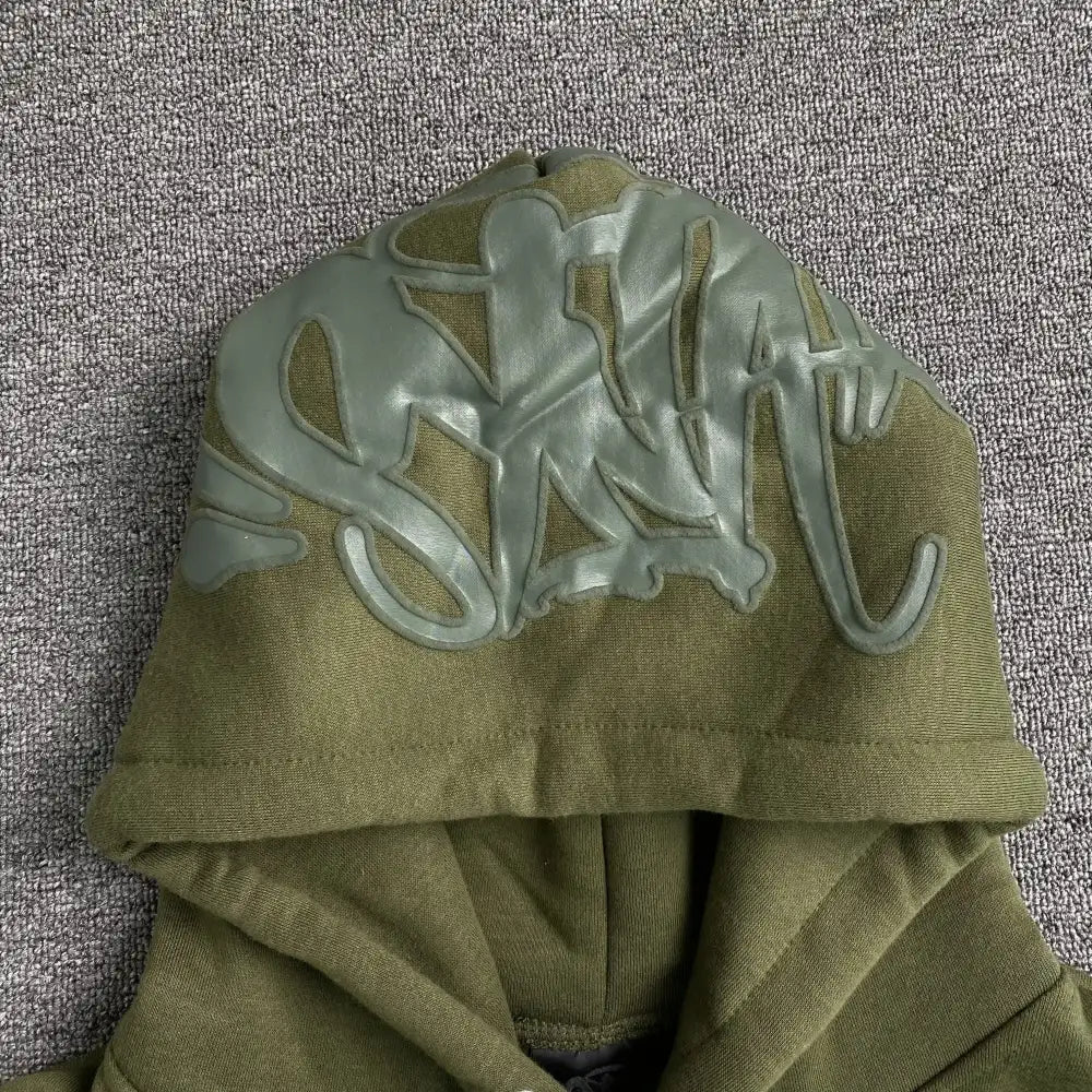 Syna World Green Letter Print Pullover Hoodie
