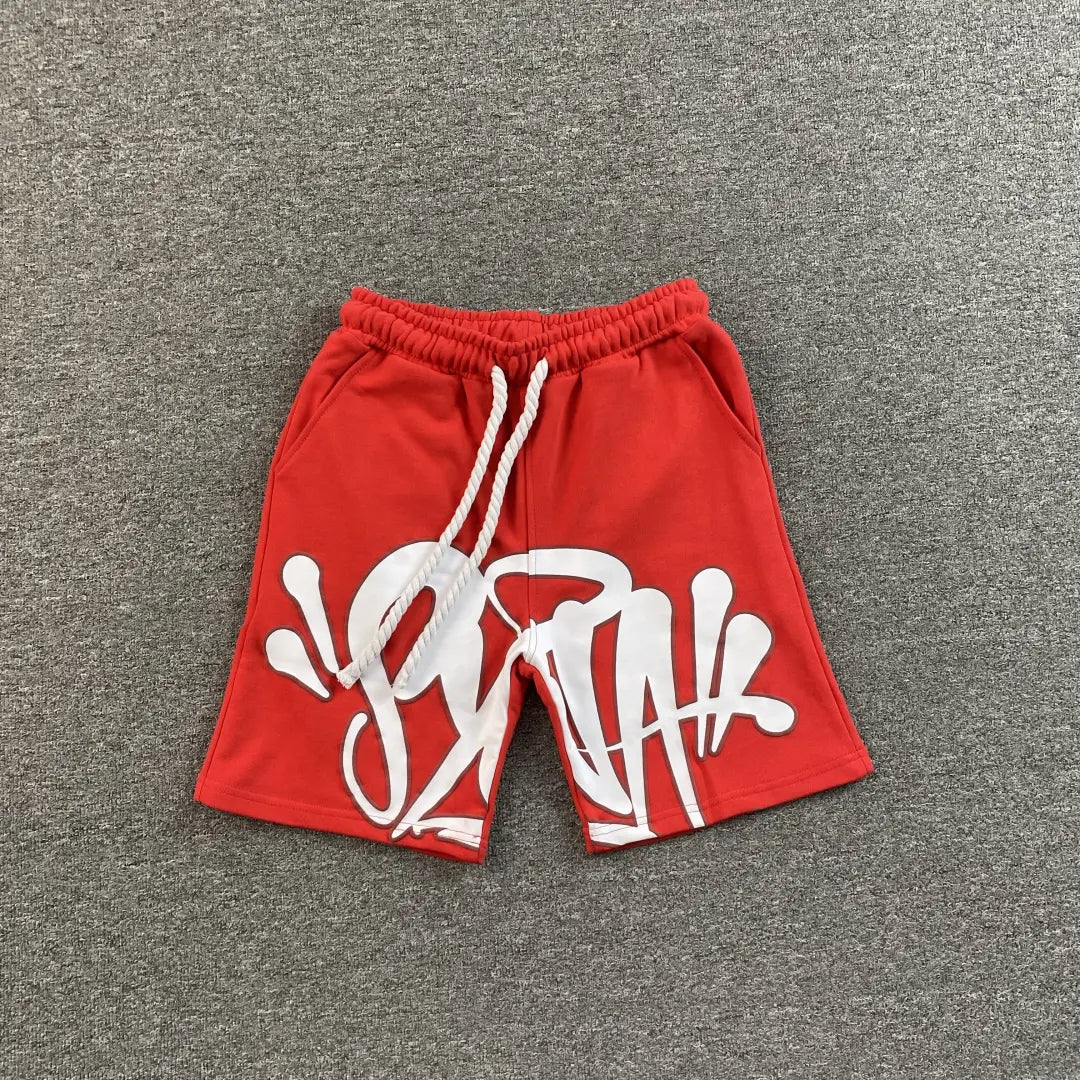 Syna World Red Graffiti Graphic Streetwear Shorts