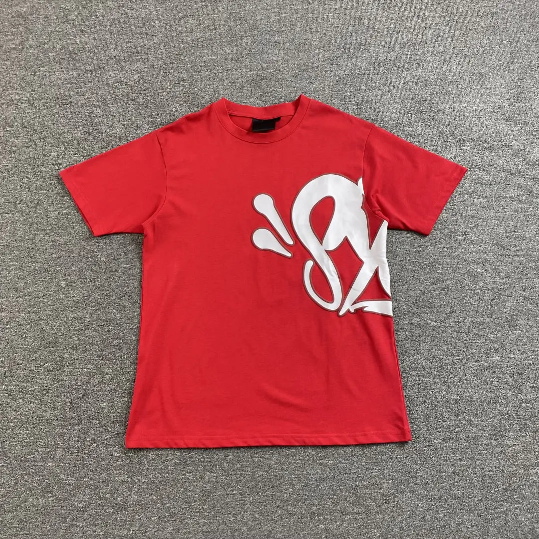 Syna World Red Letter Print Crew Neck T-Shirt