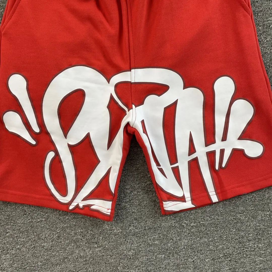 Syna World Red Graffiti Graphic Streetwear Shorts