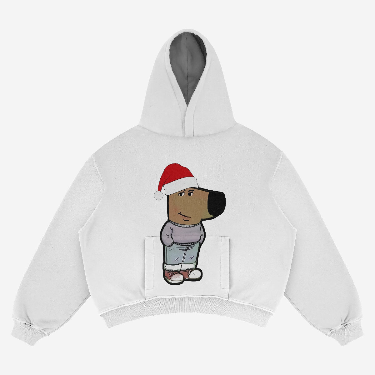 Holiday Chill Guy Hoodie – Festive Meme-Inspired Streetwear | Available in White &amp; Black