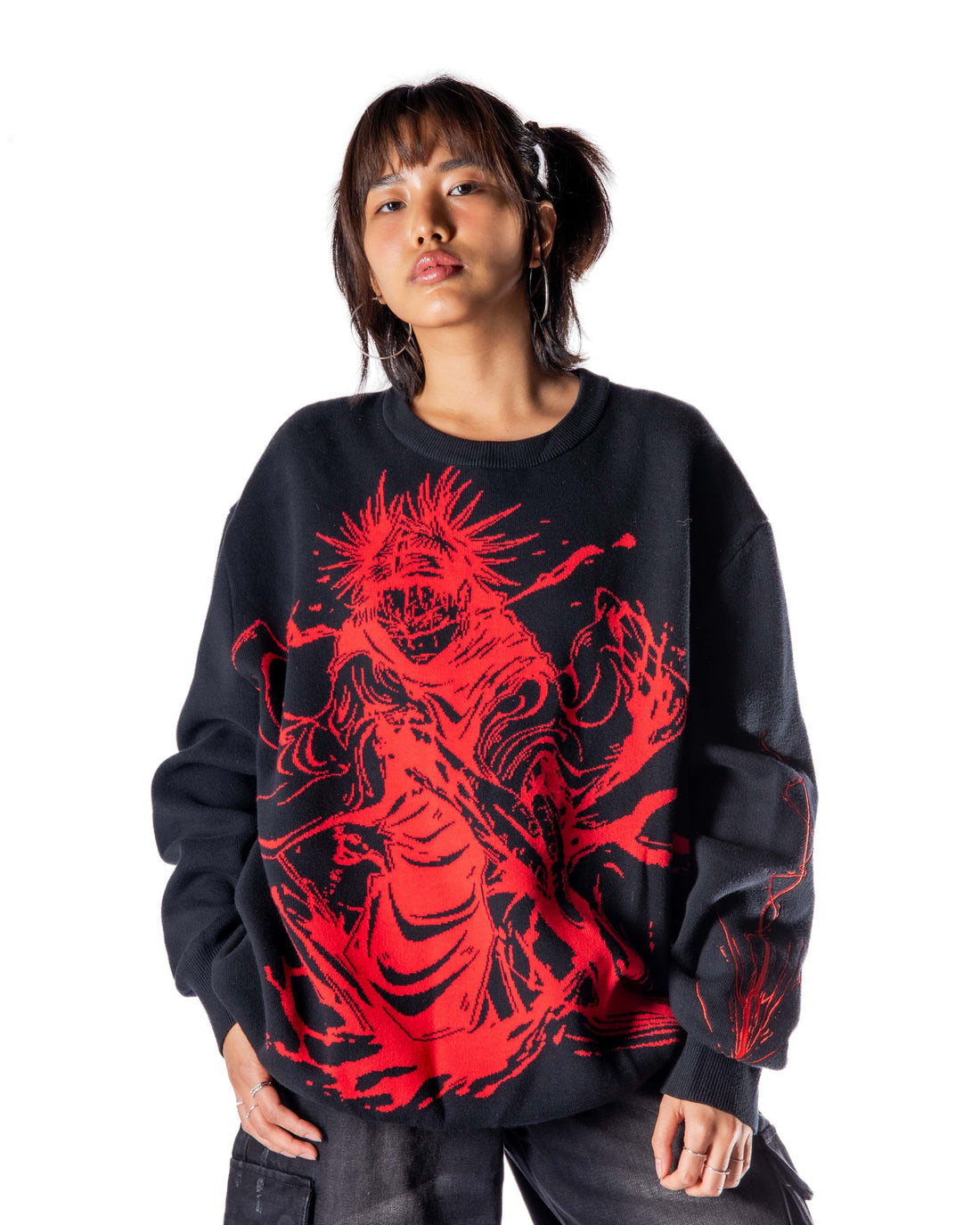 تشوسو ثقب الدم سترة متبكلة | Jujutsu kaisen anime streetwear crewneck pullover