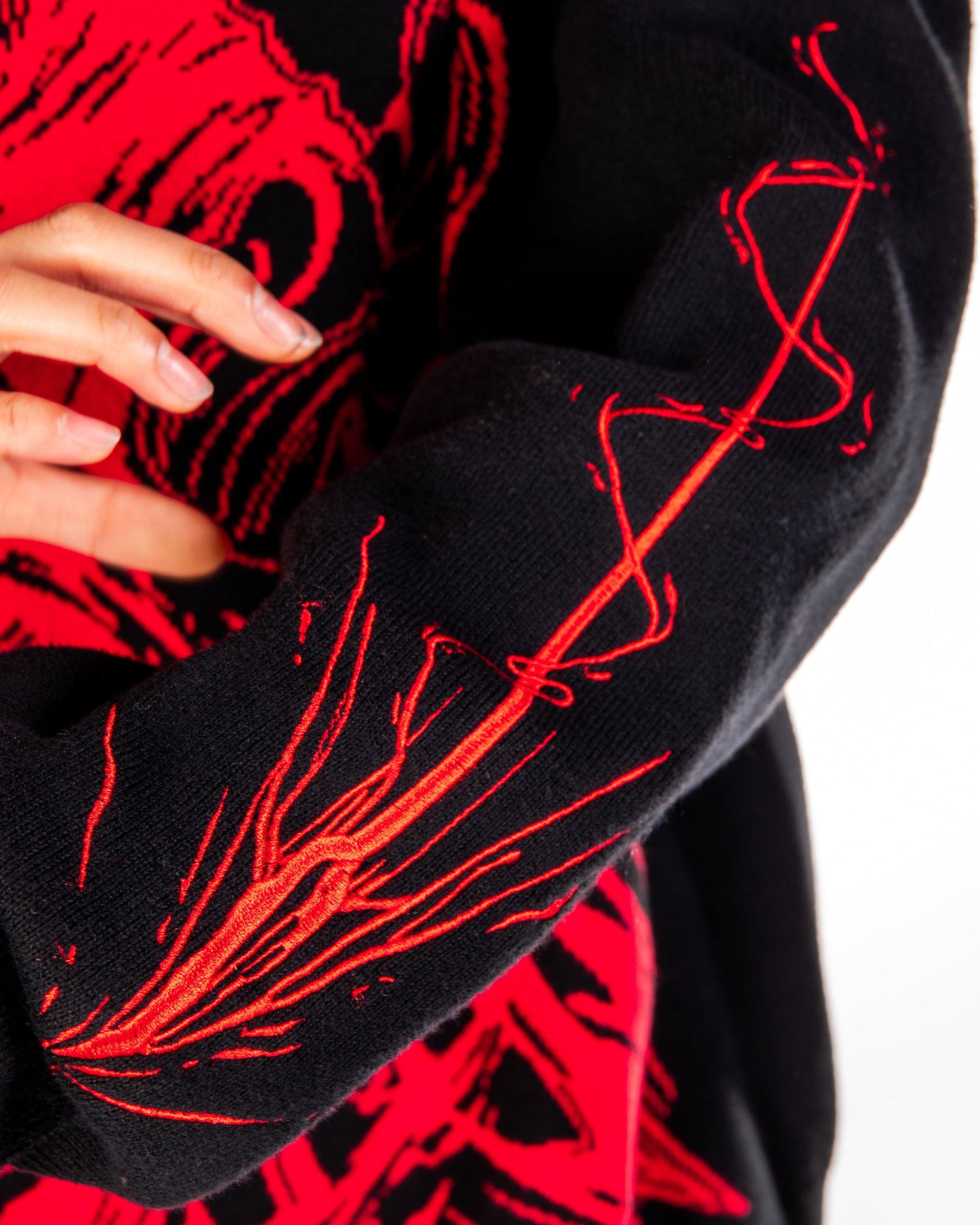 Choso Piercing Blood Knitted Sweater | Jujutsu Kaisen Anime Streetwear Crewneck Pullover