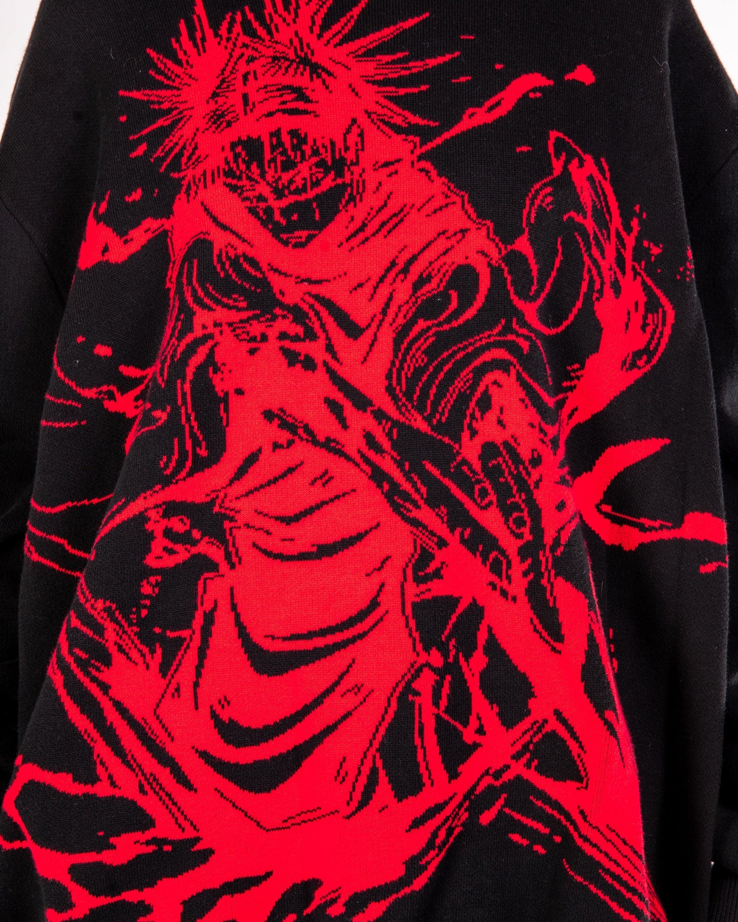 Чосо пронзительно вязаный кровенный свитер | Jujutsu Kaisen Anime Streetwear Crewneck Пуловер.