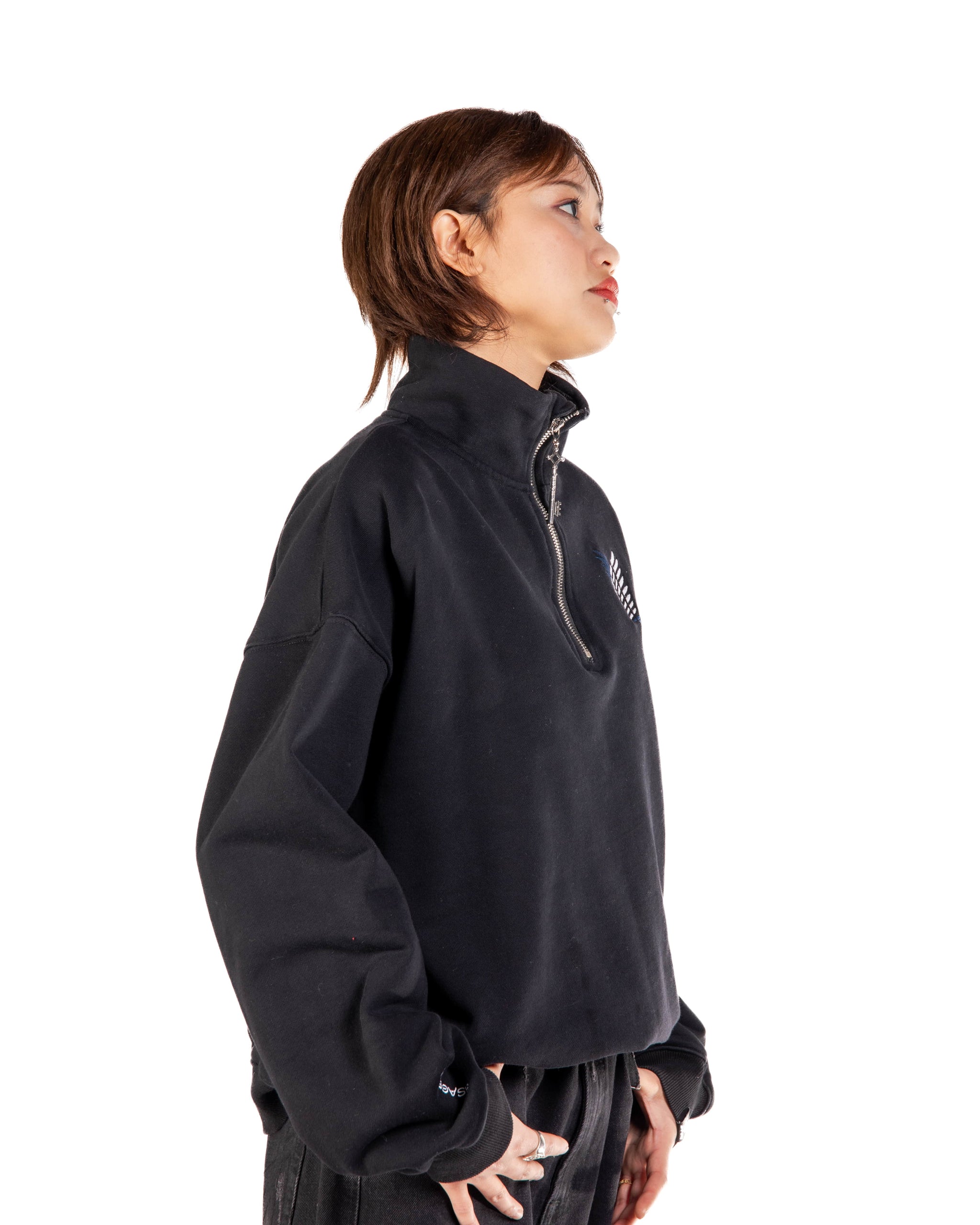 Attack on Titan Freedom Quarter-Zip | Besticktes Anime Streetwear Pullover Sweatshirt