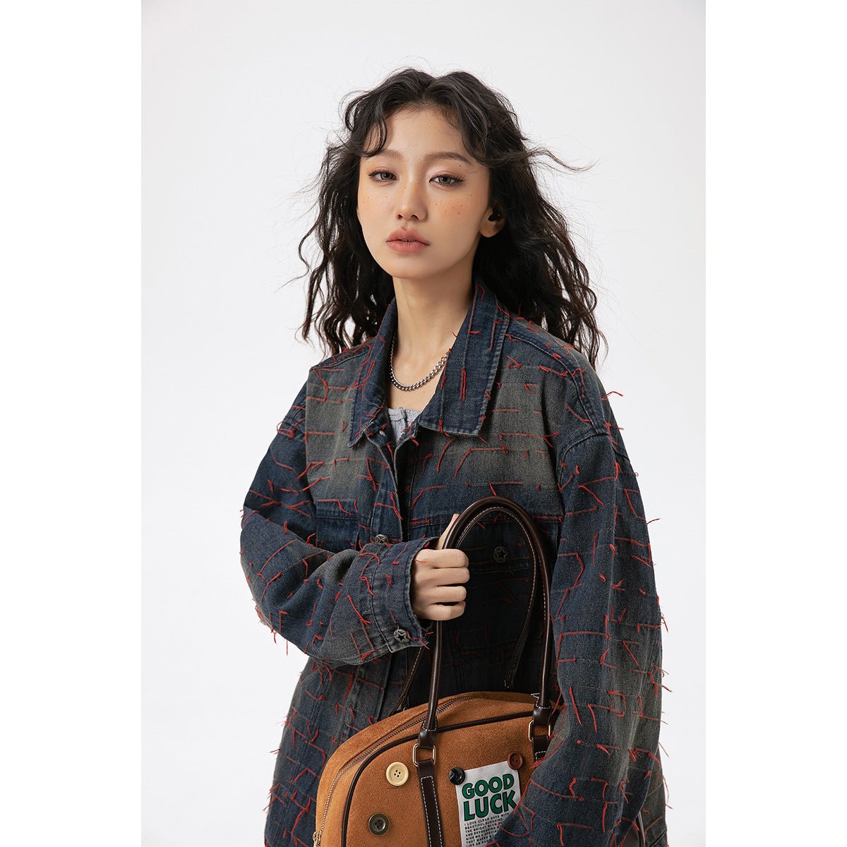 Unique Distressed Denim Chambray Jacket on Sale - Men's and Women's Long Sleeve Vintage Style - Seakoff