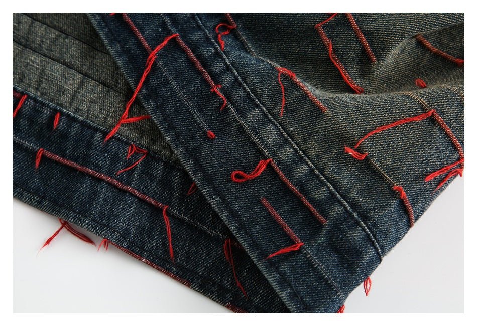 Unique Distressed Denim Chambray Jacket on Sale - Men's and Women's Long Sleeve Vintage Style - Seakoff
