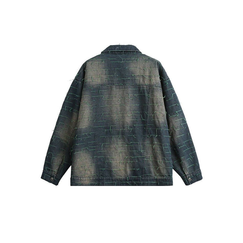 Unique Distressed Denim Chambray Jacket on Sale - Men's and Women's Long Sleeve Vintage Style - Seakoff