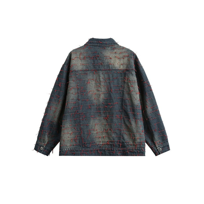Unique Distressed Denim Chambray Jacket on Sale - Men's and Women's Long Sleeve Vintage Style - Seakoff
