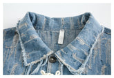 Unique Distressed Denim Chambray Jacket on Sale - Men&