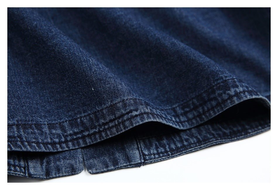 Unique Multi - Pocket Denim Chambray Shirt on Sale - Men's and Women's Short Sleeve Vintage Style - Seakoff
