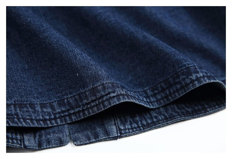 Unique Multi - Pocket Denim Chambray Shirt on Sale - Men's and Women's Short Sleeve Vintage Style - Seakoff