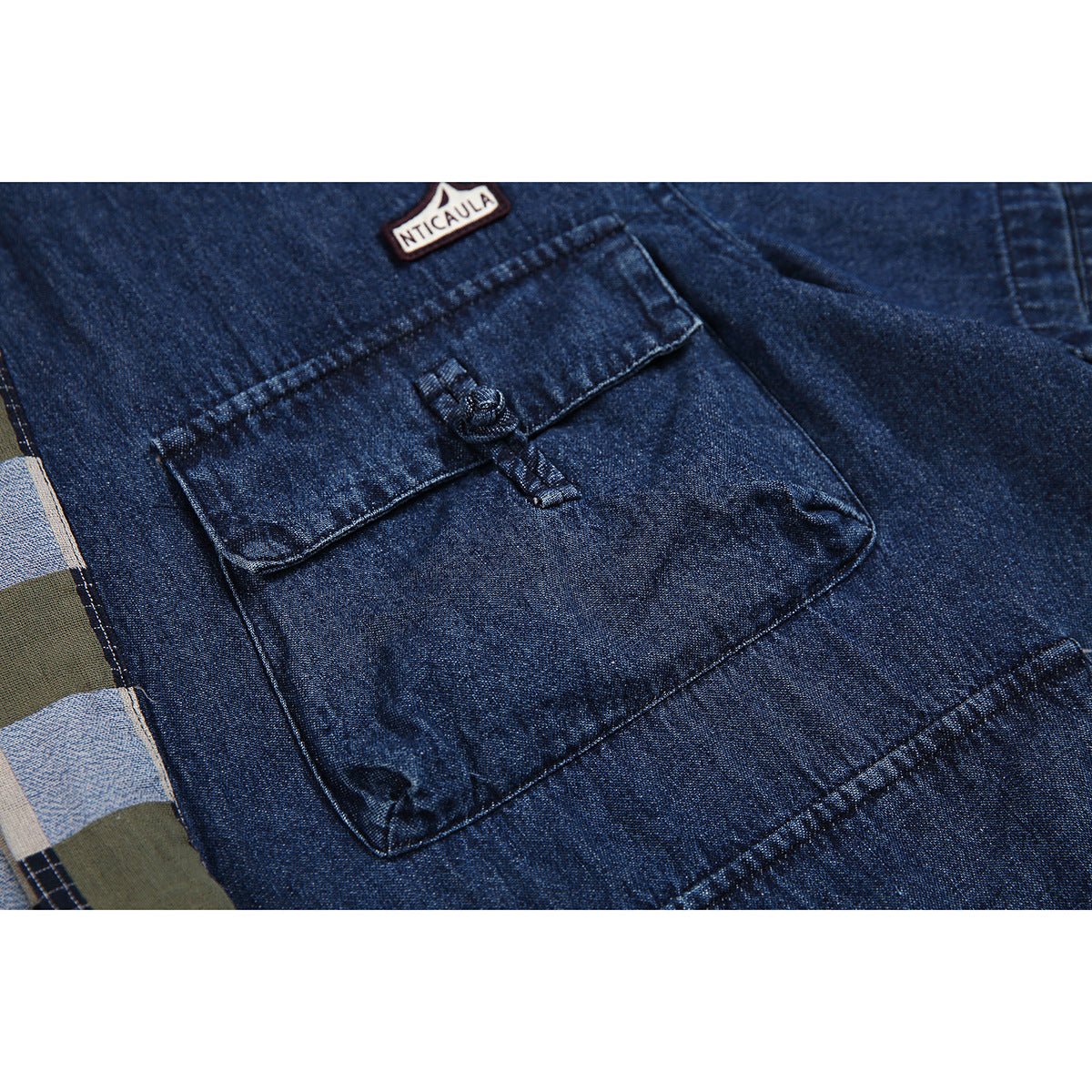 Unique Multi - Pocket Denim Chambray Shirt on Sale - Men's and Women's Short Sleeve Vintage Style - Seakoff