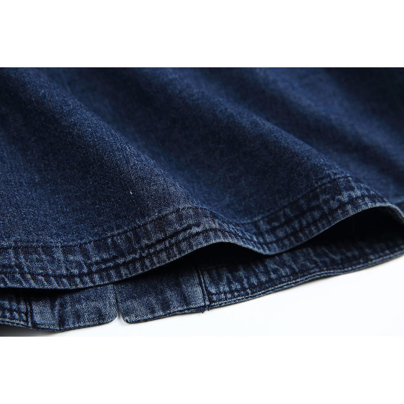 Unique Multi - Pocket Denim Chambray Shirt on Sale - Men's and Women's Short Sleeve Vintage Style - Seakoff