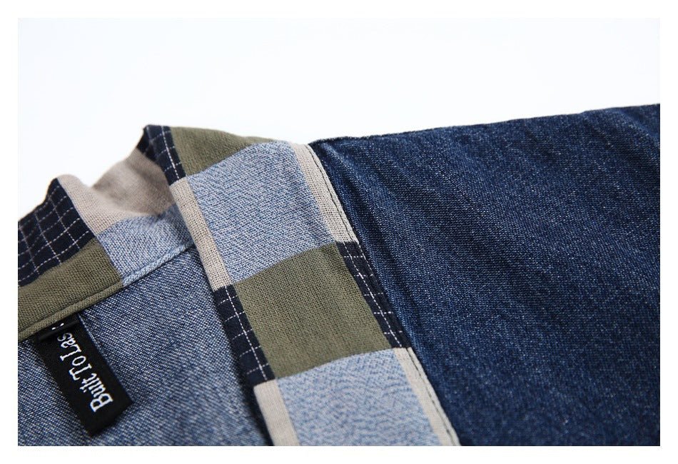 Unique Multi - Pocket Denim Chambray Shirt on Sale - Men's and Women's Short Sleeve Vintage Style - Seakoff